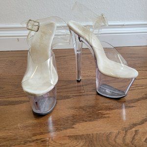 Pleasers Sandal - Clear - Size 5 - 7"